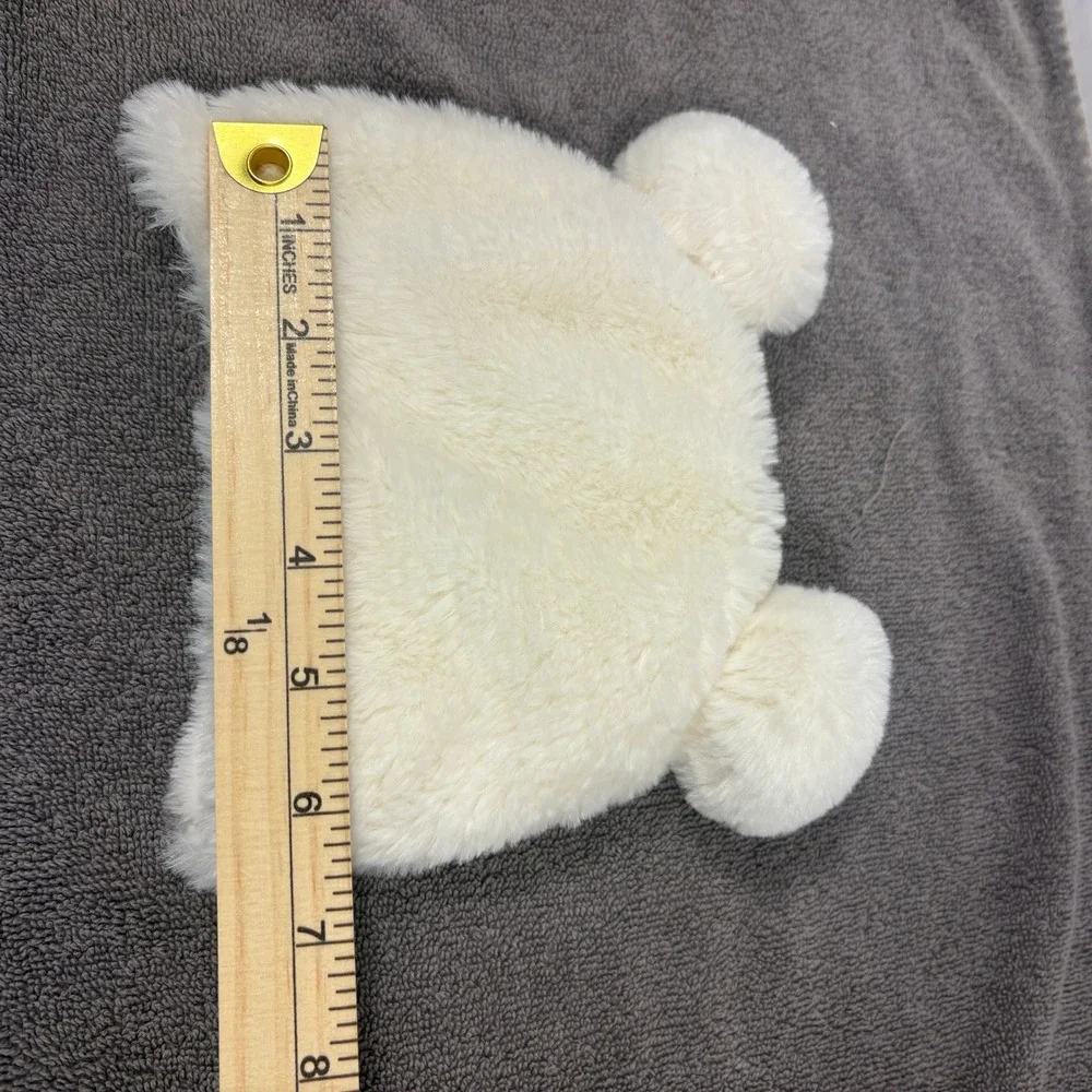 SL Home Fashions Faux Fur Bear Ear Beanie Cream White Fuzzy Winter Hat Kids